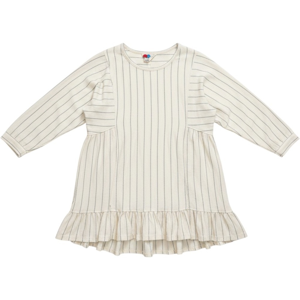 FP Beach Free People‎ Cream Blue Striped Ruffle Mini Dress Tunic Small OB1140626